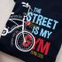 Navy blue cotton graphic tee written the street is my gym/2