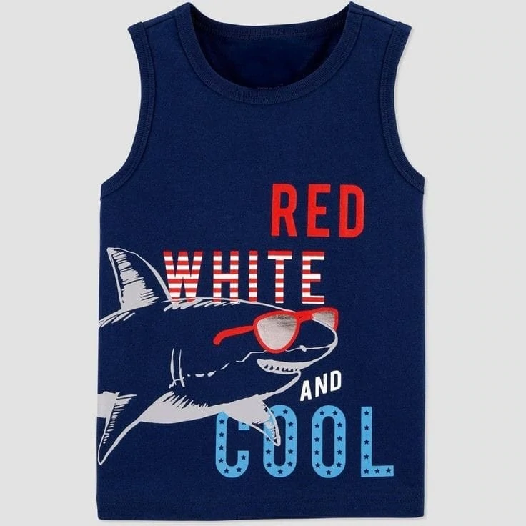 Red White And Cool Shark Tank Top