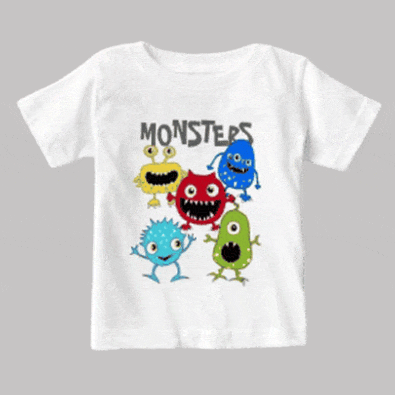 Monsters White Summer Graphics Tee