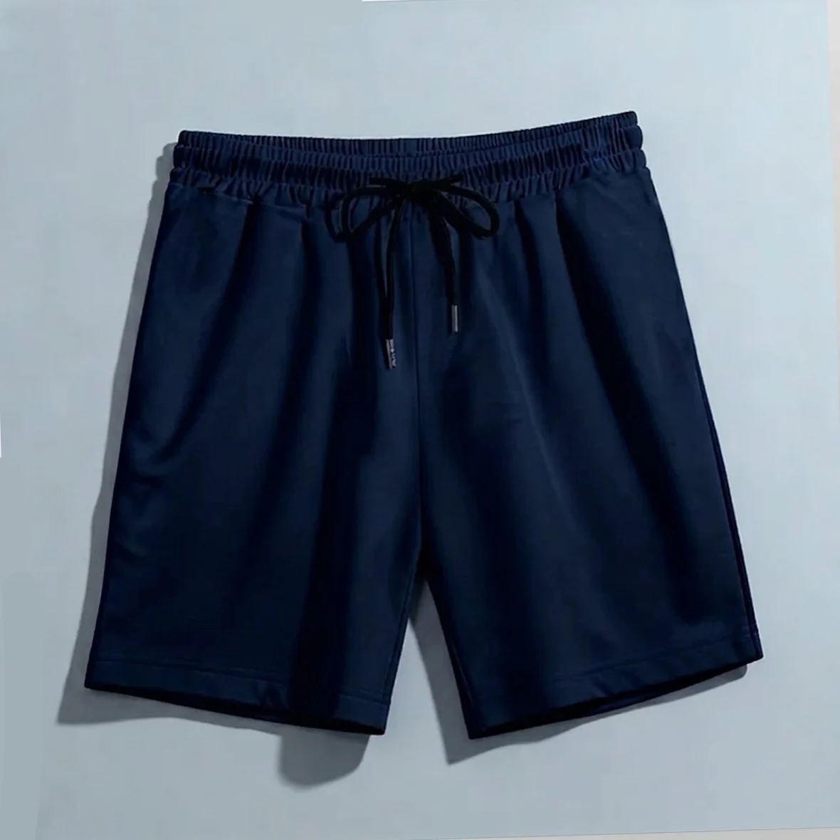 Navy Blue Terry Cotton Shorts